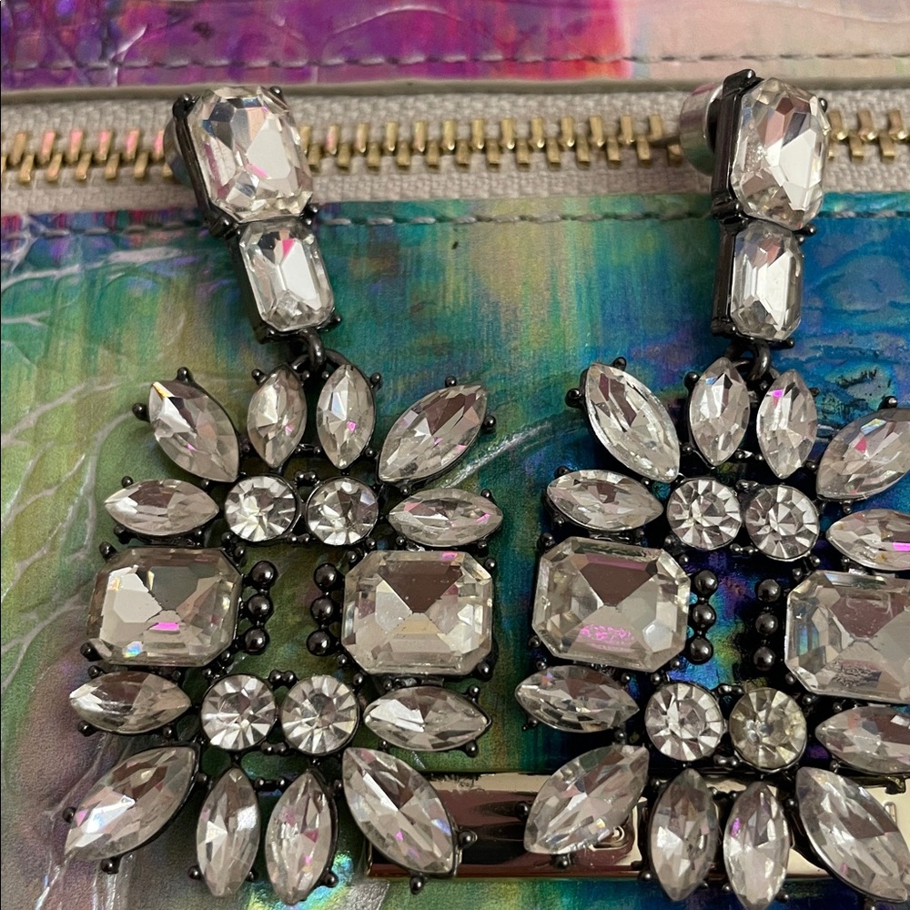 Crystal Rectangular Earrings- Chic!!! - image 3